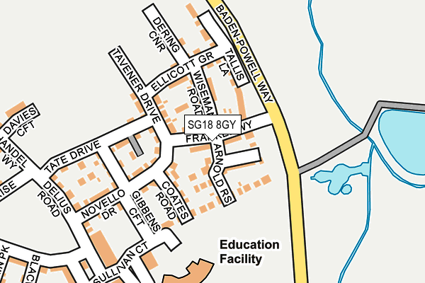 SG18 8GY map - OS OpenMap – Local (Ordnance Survey) SG18 8GY map - OS OpenMap – Local (Ordnance Survey)