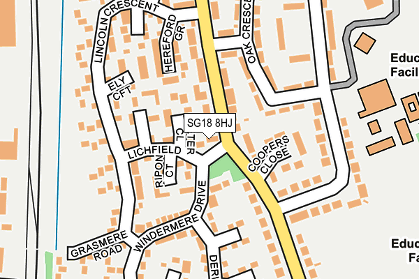 SG18 8HJ map - OS OpenMap – Local (Ordnance Survey) SG18 8HJ map - OS OpenMap – Local (Ordnance Survey)