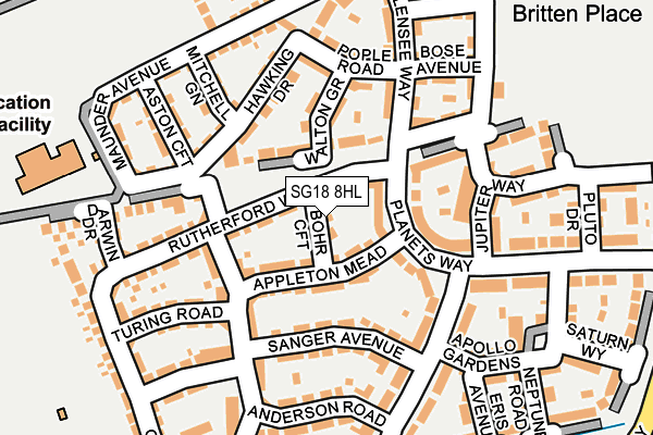 SG18 8HL map - OS OpenMap – Local (Ordnance Survey) SG18 8HL map - OS OpenMap – Local (Ordnance Survey)