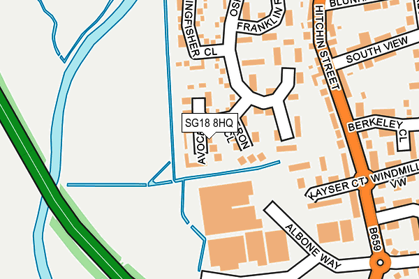 SG18 8HQ map - OS OpenMap – Local (Ordnance Survey) SG18 8HQ map - OS OpenMap – Local (Ordnance Survey)