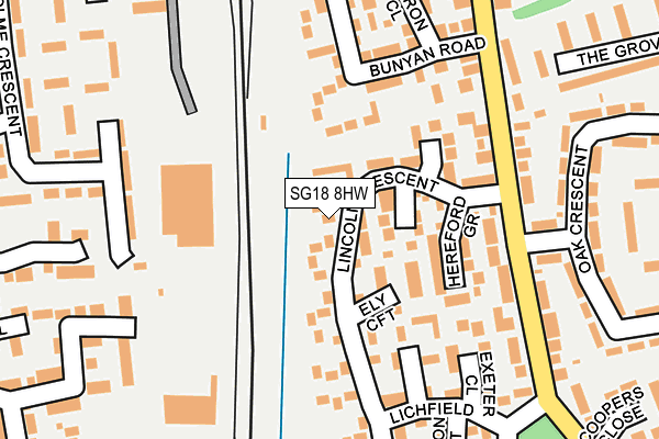 SG18 8HW map - OS OpenMap – Local (Ordnance Survey) SG18 8HW map - OS OpenMap – Local (Ordnance Survey)