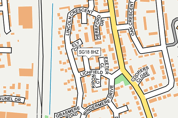 SG18 8HZ map - OS OpenMap – Local (Ordnance Survey) SG18 8HZ map - OS OpenMap – Local (Ordnance Survey)