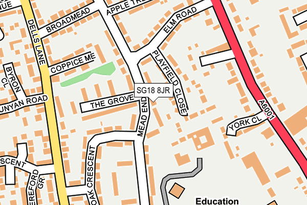 SG18 8JR map - OS OpenMap – Local (Ordnance Survey) SG18 8JR map - OS OpenMap – Local (Ordnance Survey)