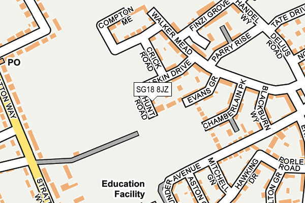 SG18 8JZ map - OS OpenMap – Local (Ordnance Survey) SG18 8JZ map - OS OpenMap – Local (Ordnance Survey)