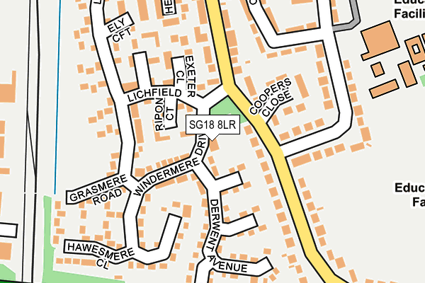 SG18 8LR map - OS OpenMap – Local (Ordnance Survey) SG18 8LR map - OS OpenMap – Local (Ordnance Survey)