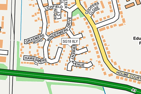 SG18 8LY map - OS OpenMap – Local (Ordnance Survey) SG18 8LY map - OS OpenMap – Local (Ordnance Survey)