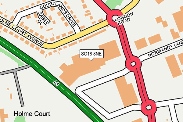SG18 8NE map - OS OpenMap – Local (Ordnance Survey) SG18 8NE map - OS OpenMap – Local (Ordnance Survey)