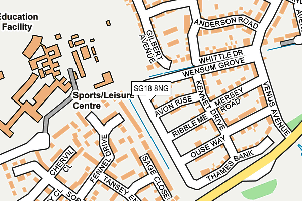 SG18 8NG map - OS OpenMap – Local (Ordnance Survey) SG18 8NG map - OS OpenMap – Local (Ordnance Survey)