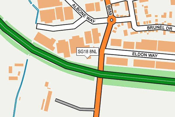 SG18 8NL map - OS OpenMap – Local (Ordnance Survey) SG18 8NL map - OS OpenMap – Local (Ordnance Survey)