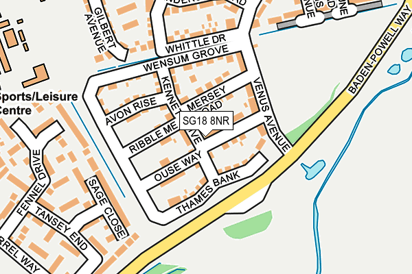 SG18 8NR map - OS OpenMap – Local (Ordnance Survey) SG18 8NR map - OS OpenMap – Local (Ordnance Survey)