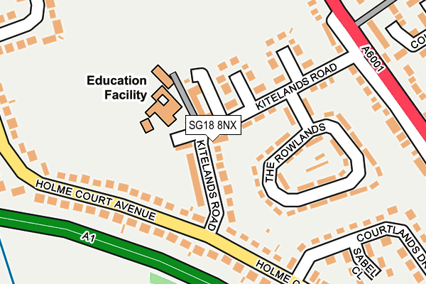 SG18 8NX map - OS OpenMap – Local (Ordnance Survey) SG18 8NX map - OS OpenMap – Local (Ordnance Survey)