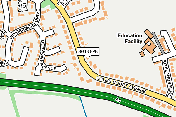 SG18 8PB map - OS OpenMap – Local (Ordnance Survey) SG18 8PB map - OS OpenMap – Local (Ordnance Survey)