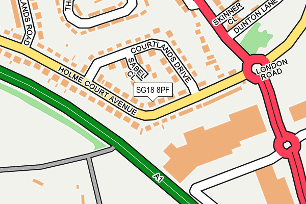 SG18 8PF map - OS OpenMap – Local (Ordnance Survey)