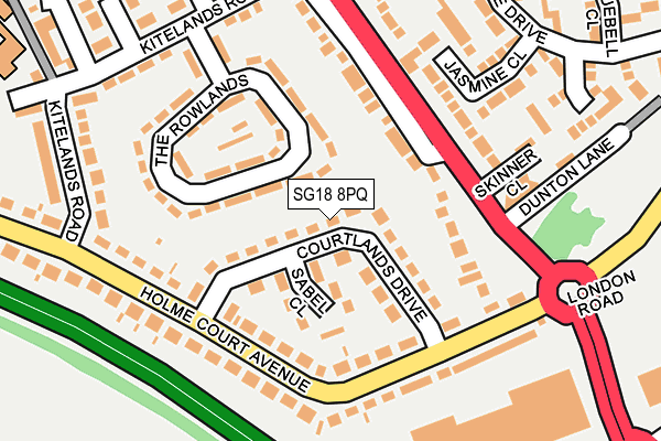 SG18 8PQ map - OS OpenMap – Local (Ordnance Survey) SG18 8PQ map - OS OpenMap – Local (Ordnance Survey)