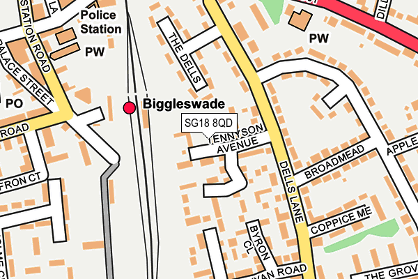 SG18 8QD map - OS OpenMap – Local (Ordnance Survey)