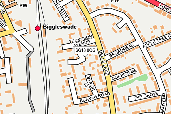 SG18 8QG map - OS OpenMap – Local (Ordnance Survey) SG18 8QG map - OS OpenMap – Local (Ordnance Survey)