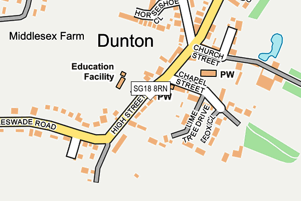 SG18 8RN map - OS OpenMap – Local (Ordnance Survey) SG18 8RN map - OS OpenMap – Local (Ordnance Survey)