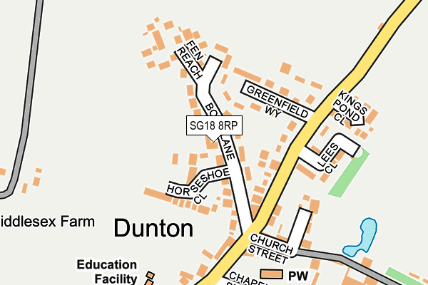 SG18 8RP map - OS OpenMap – Local (Ordnance Survey) SG18 8RP map - OS OpenMap – Local (Ordnance Survey)