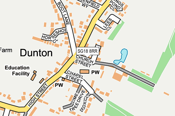 SG18 8RR map - OS OpenMap – Local (Ordnance Survey)