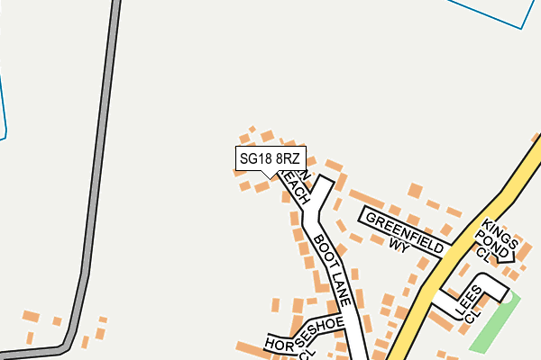 SG18 8RZ map - OS OpenMap – Local (Ordnance Survey) SG18 8RZ map - OS OpenMap – Local (Ordnance Survey)