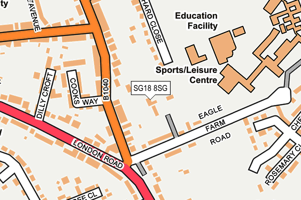 SG18 8SG map - OS OpenMap – Local (Ordnance Survey) SG18 8SG map - OS OpenMap – Local (Ordnance Survey)