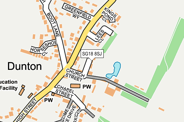 SG18 8SJ map - OS OpenMap – Local (Ordnance Survey) SG18 8SJ map - OS OpenMap – Local (Ordnance Survey)