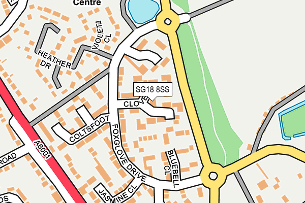 SG18 8SS map - OS OpenMap – Local (Ordnance Survey) SG18 8SS map - OS OpenMap – Local (Ordnance Survey)