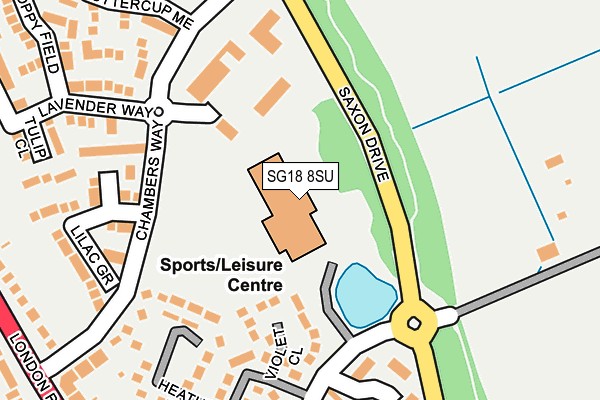SG18 8SU map - OS OpenMap – Local (Ordnance Survey) SG18 8SU map - OS OpenMap – Local (Ordnance Survey)