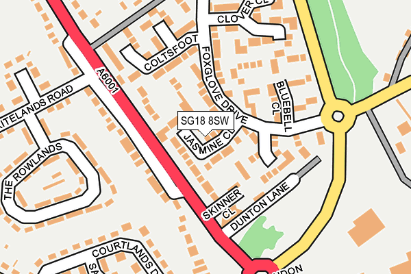 SG18 8SW map - OS OpenMap – Local (Ordnance Survey)