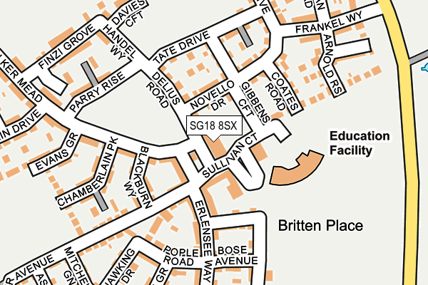 SG18 8SX map - OS OpenMap – Local (Ordnance Survey) SG18 8SX map - OS OpenMap – Local (Ordnance Survey)