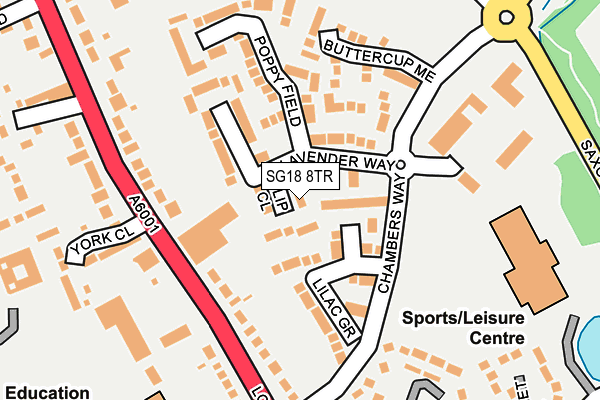 SG18 8TR map - OS OpenMap – Local (Ordnance Survey) SG18 8TR map - OS OpenMap – Local (Ordnance Survey)