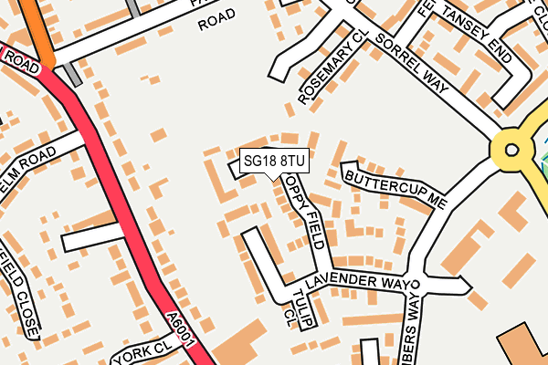 SG18 8TU map - OS OpenMap – Local (Ordnance Survey) SG18 8TU map - OS OpenMap – Local (Ordnance Survey)