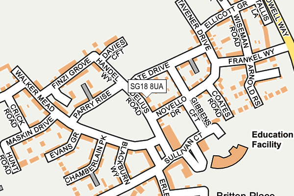 SG18 8UA map - OS OpenMap – Local (Ordnance Survey) SG18 8UA map - OS OpenMap – Local (Ordnance Survey)