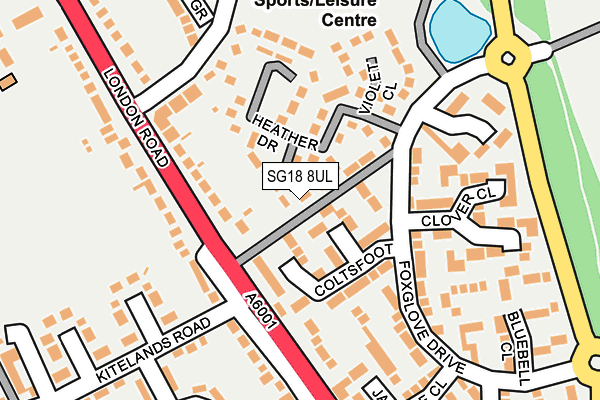 SG18 8UL map - OS OpenMap – Local (Ordnance Survey) SG18 8UL map - OS OpenMap – Local (Ordnance Survey)
