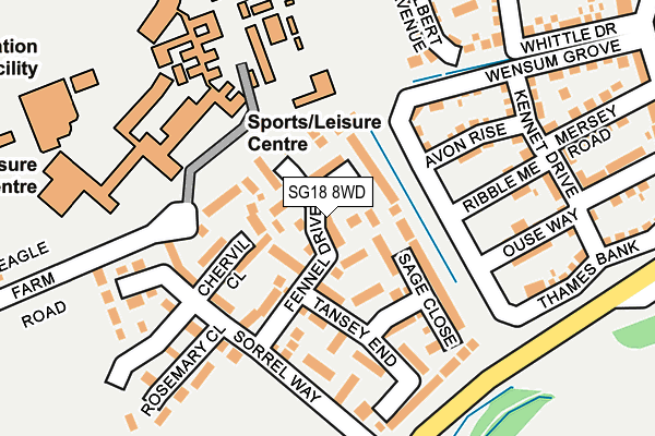 SG18 8WD map - OS OpenMap – Local (Ordnance Survey) SG18 8WD map - OS OpenMap – Local (Ordnance Survey)