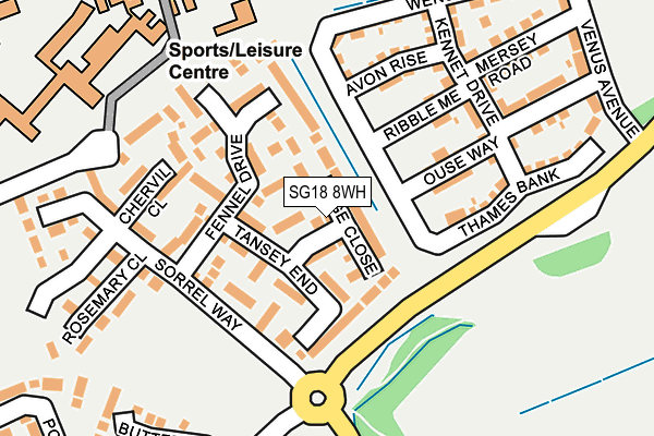SG18 8WH map - OS OpenMap – Local (Ordnance Survey) SG18 8WH map - OS OpenMap – Local (Ordnance Survey)