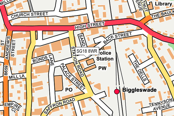 SG18 8WR map - OS OpenMap – Local (Ordnance Survey) SG18 8WR map - OS OpenMap – Local (Ordnance Survey)