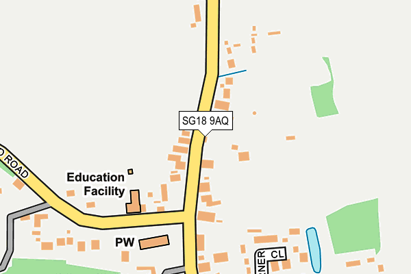 SG18 9AQ map - OS OpenMap – Local (Ordnance Survey)