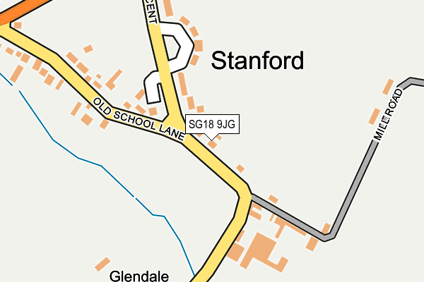 SG18 9JG map - OS OpenMap – Local (Ordnance Survey) SG18 9JG map - OS OpenMap – Local (Ordnance Survey)
