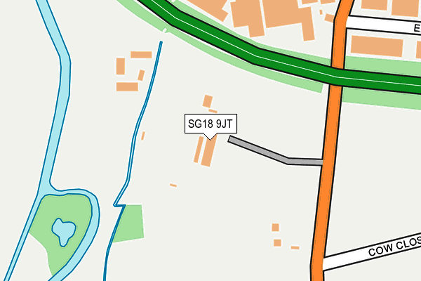 SG18 9JT map - OS OpenMap – Local (Ordnance Survey) SG18 9JT map - OS OpenMap – Local (Ordnance Survey)