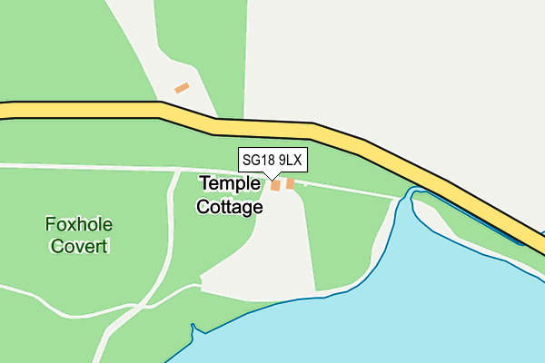 SG18 9LX map - OS OpenMap – Local (Ordnance Survey) SG18 9LX map - OS OpenMap – Local (Ordnance Survey)
