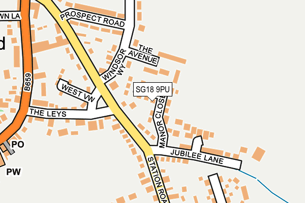 SG18 9PU map - OS OpenMap – Local (Ordnance Survey) SG18 9PU map - OS OpenMap – Local (Ordnance Survey)