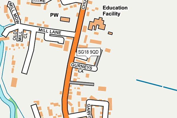 SG18 9QD map - OS OpenMap – Local (Ordnance Survey) SG18 9QD map - OS OpenMap – Local (Ordnance Survey)