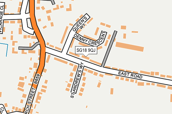 SG18 9QJ map - OS OpenMap – Local (Ordnance Survey) SG18 9QJ map - OS OpenMap – Local (Ordnance Survey)