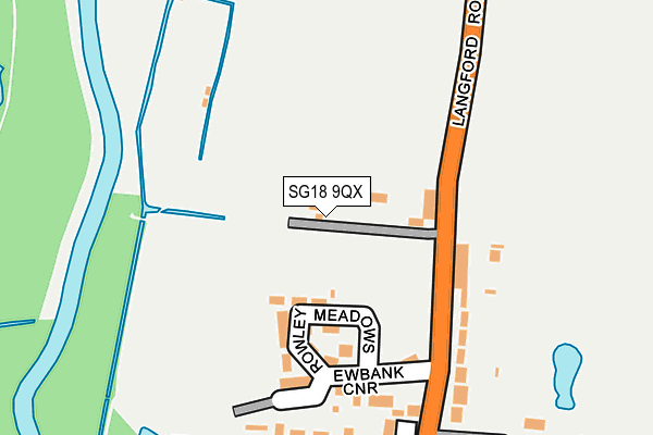 SG18 9QX map - OS OpenMap – Local (Ordnance Survey) SG18 9QX map - OS OpenMap – Local (Ordnance Survey)