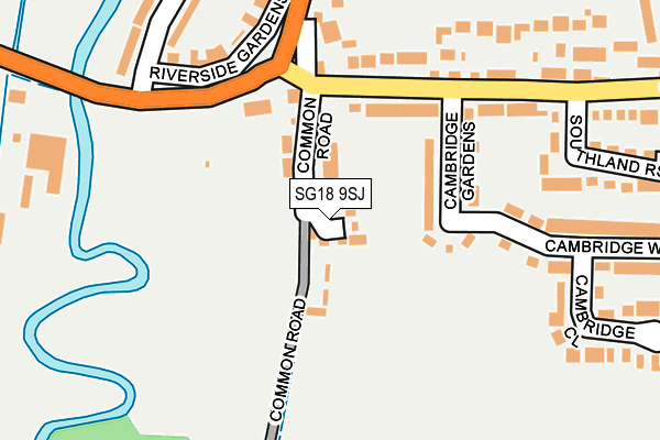 SG18 9SJ map - OS OpenMap – Local (Ordnance Survey) SG18 9SJ map - OS OpenMap – Local (Ordnance Survey)