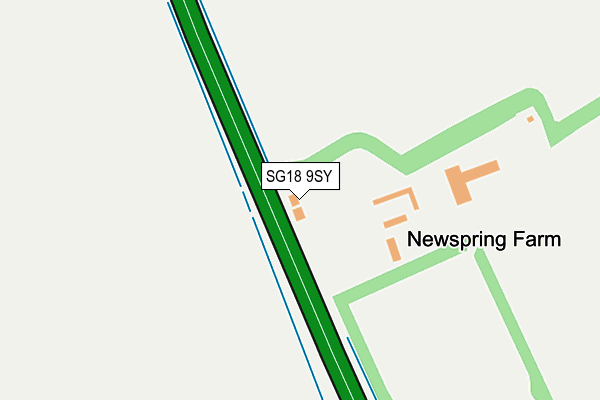 SG18 9SY map - OS OpenMap – Local (Ordnance Survey) SG18 9SY map - OS OpenMap – Local (Ordnance Survey)