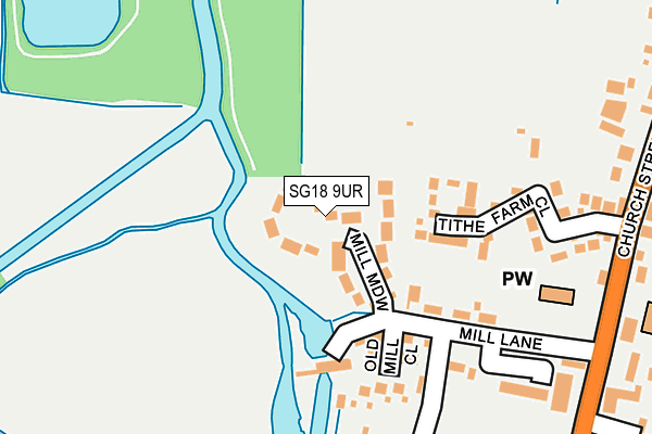 SG18 9UR map - OS OpenMap – Local (Ordnance Survey) SG18 9UR map - OS OpenMap – Local (Ordnance Survey)