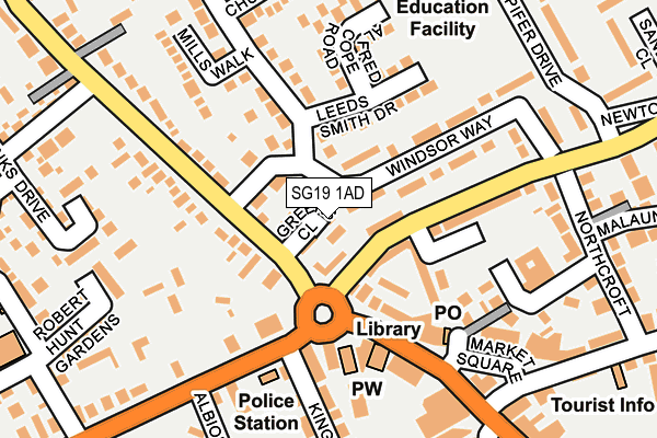 SG19 1AD map - OS OpenMap – Local (Ordnance Survey) SG19 1AD map - OS OpenMap – Local (Ordnance Survey)