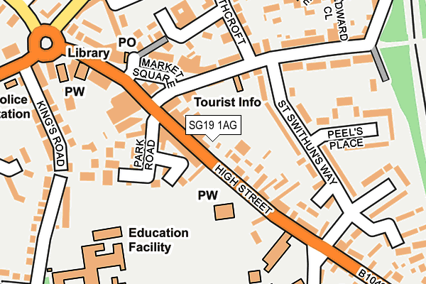 SG19 1AG map - OS OpenMap – Local (Ordnance Survey) SG19 1AG map - OS OpenMap – Local (Ordnance Survey)